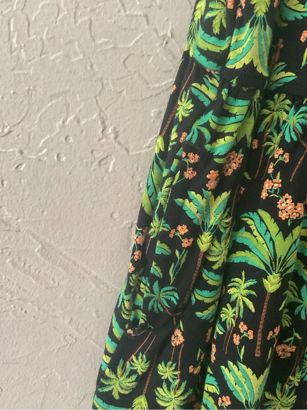 Old Navy Black & Green Tropical Print Girls' Romper